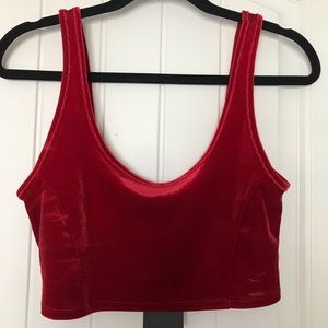 Velvet cropped tank top